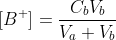 [B^+]=\frac{C_bV_b}{V_a+V_b}\; \; \; \; \; \; \; \; (3)