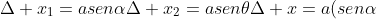\Delta x_{1}=asenalpha\Delta x_{2}=asen	heta\Delta x=a(senalpha+sen	heta) [I]