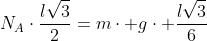 \N_Acdotfrac{lsqrt3}{2}=mcdot gcdot frac{lsqrt3}{6}+Mcdot gcdot (frac{lsqrt3}{6}-(frac{L}{2}-R)