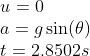 Lu a g sin(0) t-2,8502s