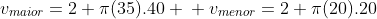 \v_{maior}=2 pi(35).40 \ v_{menor}=2 pi(20).20