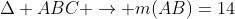 Delta ABC 
ightarrow m(AB)=14