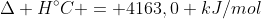 6CO_{2(g)} + 7H_2O_{(l)} ightarrow C_6H_{14(g)} + frac{19}{2}O_{2(g)} ;;;;;Delta H^{circ}C = 4163,0 kJ/mol