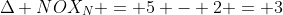 Delta NOX_N = 5 - 2 = 3