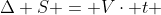 Delta S = Vcdot t + frac{Acdot t^2}{2}