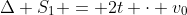 Delta S_{1} = 2t cdot v_{0}