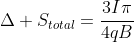 Delta S_{total}=frac{3Ipi}{4qB}