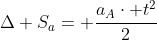 Delta S_a= frac{a_Acdot t^2}{2}