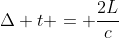 Delta t = frac{2L}{c}