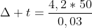 Delta t=frac{4,2*50}{0,03}