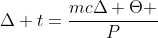 Delta t=frac{mcDelta Theta }{P}