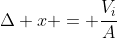 Delta x = frac{V_{i}}{A};[1-(frac{A;P_{atm}+mg}{A;P_{atm}+1,1;mg})^{frac{5}{8}}]