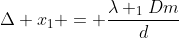 Delta x_1 = frac{lambda _1Dm}{d}