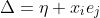 \Delta=\eta x_ie_j;&space;