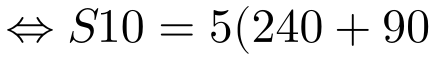\Leftrightarrow S10=5(240+90)=5.330=1650