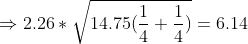 2.26 * 14.75(-+-) = 6.14