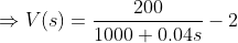 200 1000 ± 0.04s V(s)-
