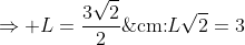 \	extrm{A;diagonal;de;um;quadrado;mede;L}sqrt{2};	extrm{cm:}\\Lsqrt{2}=3;;;;;Rightarrow L=frac{3sqrt{2}}{2};cm
