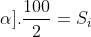 [(alpha+99^o)+alpha].frac{100}{2}=S_i