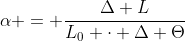 alpha = frac{Delta L}{L_0 cdot Delta Theta}