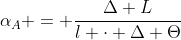 alpha_A = frac{Delta L}{l cdot Delta Theta}