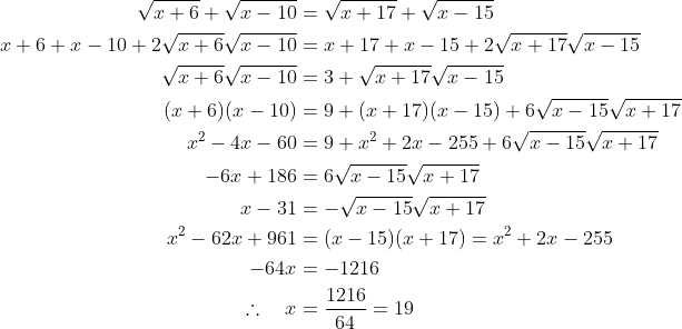Equações irracionais - FME Gif