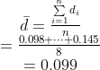 d= 31 0.098+...+0.145 = 0,099