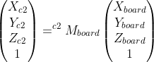 transform of board coords to camera 2 coords