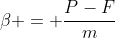 eta = frac{P-F}{m}