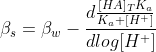 \beta_s=\beta_w-\frac{d\frac{[HA]_TK_a}{K_a+[H^+]}}{dlog[H^+]}\; \; \; \; \; \; \; \; (8)