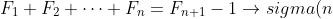 F_{1}+F_{2}+\cdots+F_{n}=F_{n+1}-1\rightarrow sigma(n)=F_{n+2}-1