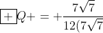 oxed {Q = frac{7sqrt{7}}{12(7sqrt{7}+2)} cdot frac{Mga^{2}}{q} cdot 4pi varepsilon _{0}}