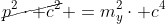 m_x^2cdot c^4-2cdot m_xcdot c^3p+cancel{p^2cdot c^2} =m_y^2cdot c^4+cancel{p^2cdot c^2}