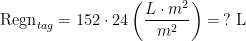 \begin{align*} \text{Regn}_{tag} &= 152\cdot 24\left ( \frac{L\cdot m^2}{m^2} \right )=\,?\text{ L} \end{align*}