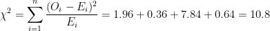 i2X (o, ΕΕ,)2 = 1.96 + 0.36 + 7.84 + 0.64 = 10.8 Ei 2=1