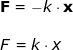 \small \begin{array}{llllll} \textbf{F}=-k\cdot \textbf{x}\\\\ F=k\cdot x \end{array}