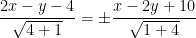 \frac{2x-y-4}{\sqrt{4+1}}=\pm \frac{x-2y+10}{\sqrt{1+4}}