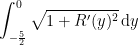 \int_{-\frac{5}{2}}^{0}\sqrt{1+R'(y)^{2}}\, \textup{d}y