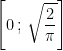 \left [ 0\, ;\, \sqrt{\frac{2}{\pi }} \right ]