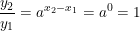 \small \frac{y_2}{y_1}=a^{x_2-x_1}=a^0=1