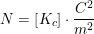 \small N=\left [ K_c \right ]\cdot \frac{C^2}{m^2}
