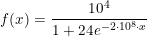 \small f(x)=\frac{10^4}{1+24e^{-2\cdot 10^8\cdot x}}
