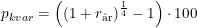 \small p_{kvar}=\left (\left ( 1+r_{\textup{\aa r}} \right )^{\frac{1}{4}}-1 \right )\cdot 100
