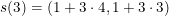 \small s(3)=\left ( 1+3\cdot 4,1+3\cdot 3 \right )