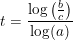 \small t=\frac{\log\left (\frac{b}{c} \right )}{\log(a)}