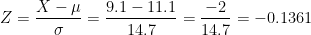 X _ μ . 9.1-11-=-=-0.1361 3 2 14.70.1361