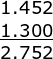 small 1.452 underline{1.300} 2.752