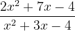 \frac{2x^2+7x-4}{x^2+3x-4}