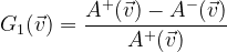 G_{1}(\vec{v})=\frac{A^{+}(\vec{v})-A^{-}(\vec{v})}{A^{+}(\vec{v})}