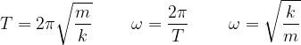 w=sqrt(k/m)